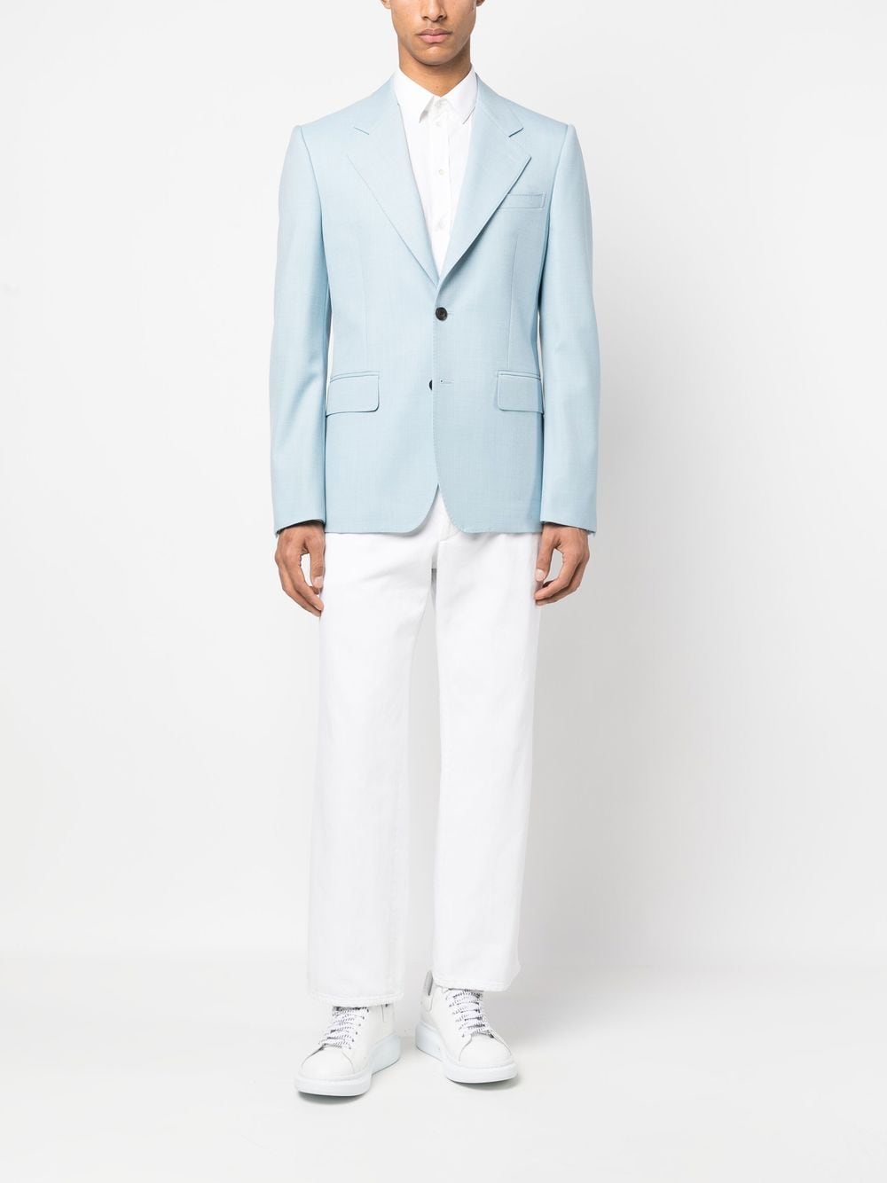 Alexander Mc Queen - Veste à boutonnage simple en sergé Pale Blue - Lothaire