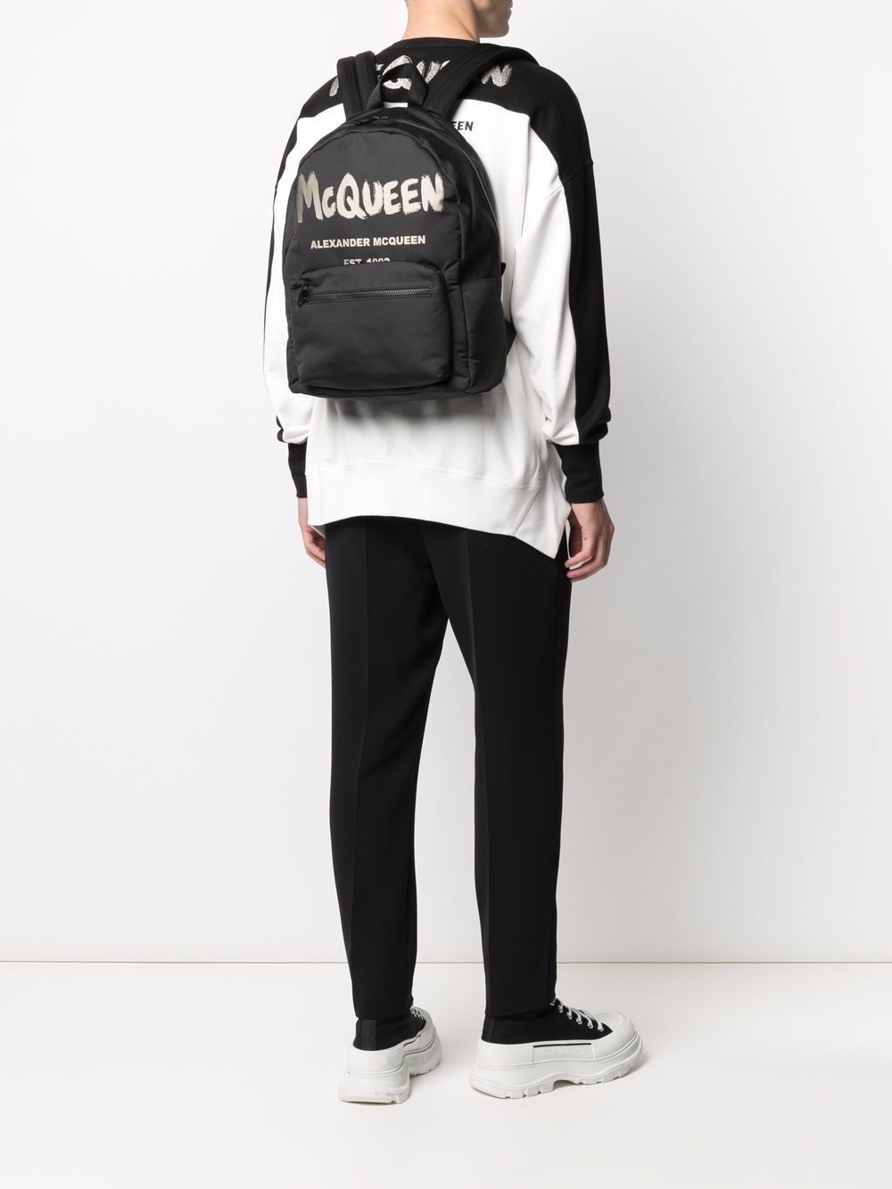 Alexander McQueen Sac à dos Metropolitan à graffiti Black - Lothaire