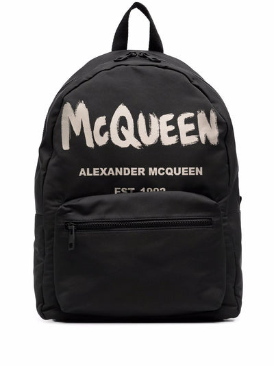 Alexander McQueen Sac à dos Metropolitan à graffiti Black - Lothaire