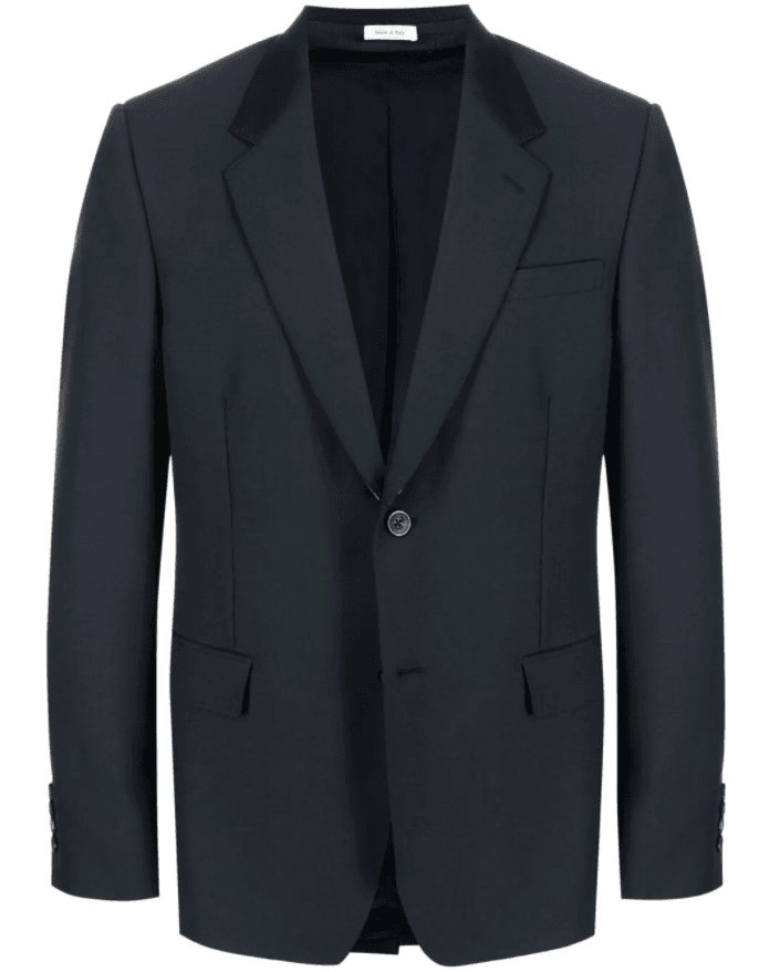 ALEXANDER MCQUEEN - Veste de costume à simple boutonnage bleue - Lothaire boutiques (6072475451557)