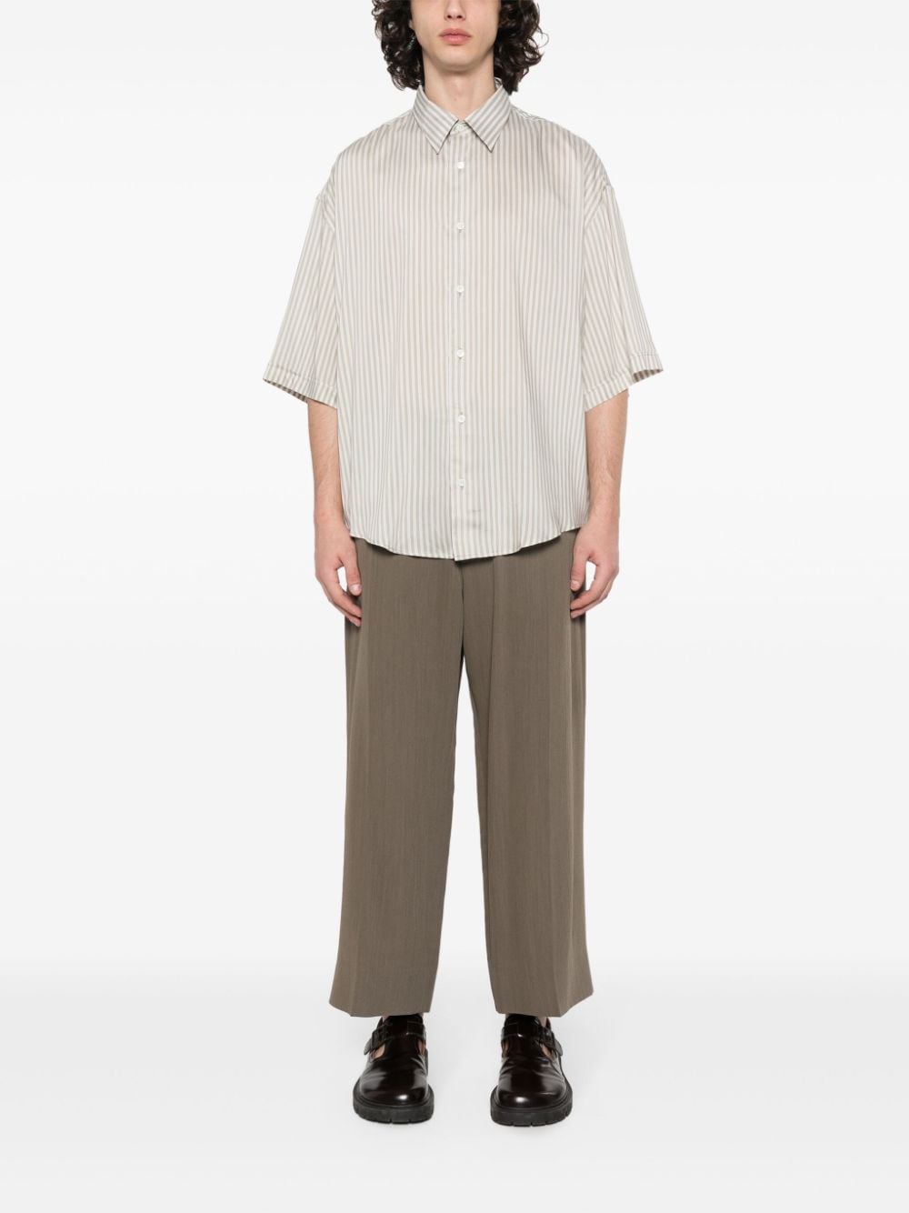 AMI Paris - Chemise à rayure Craie & Sauge - Lothaire
