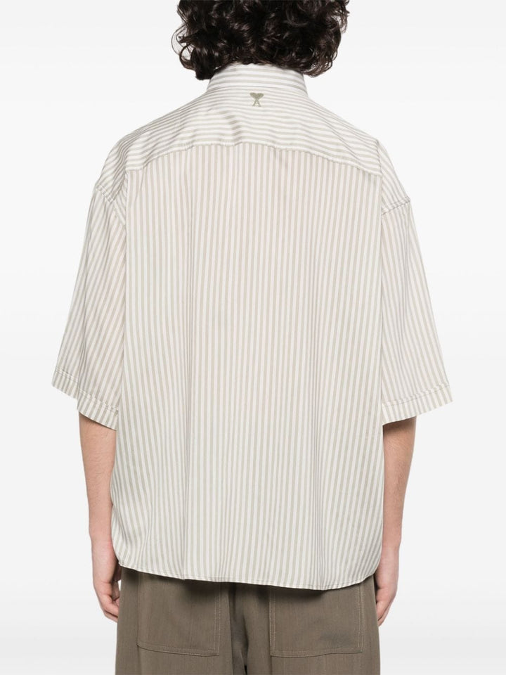 AMI Paris - Chemise à rayure Craie & Sauge - Lothaire