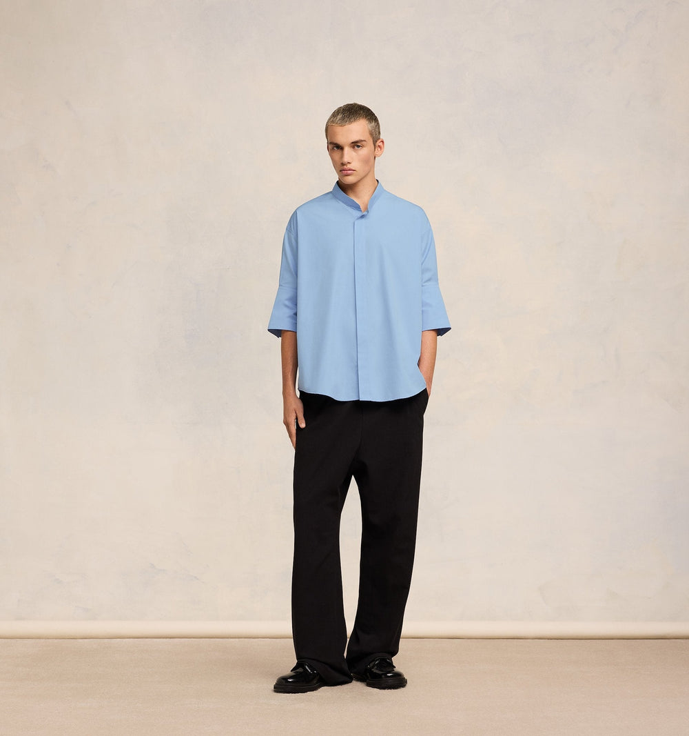 AMI Paris - Chemise Oversize Avec Col Mao bleu cachemire - Lothaire