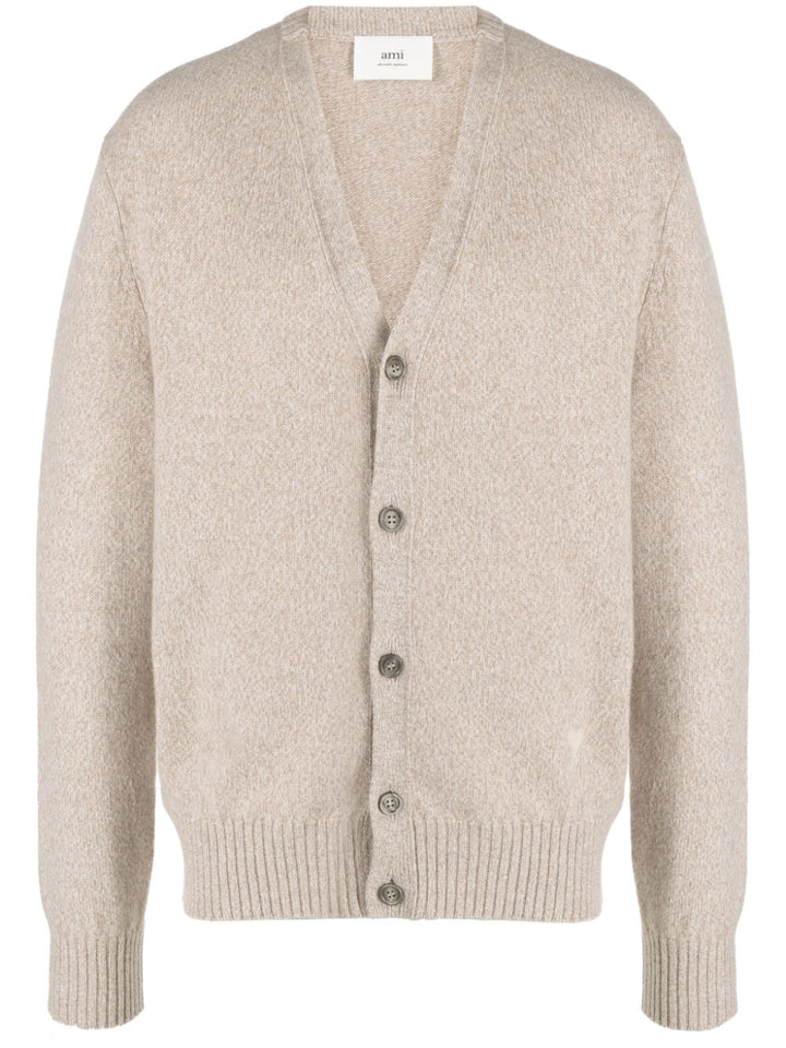 AMI Paris - Gilet beige en laine mérinos - Lothaire