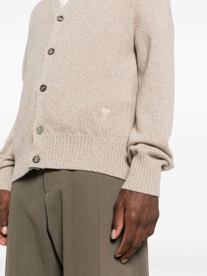 AMI Paris - Gilet beige en laine mérinos - Lothaire