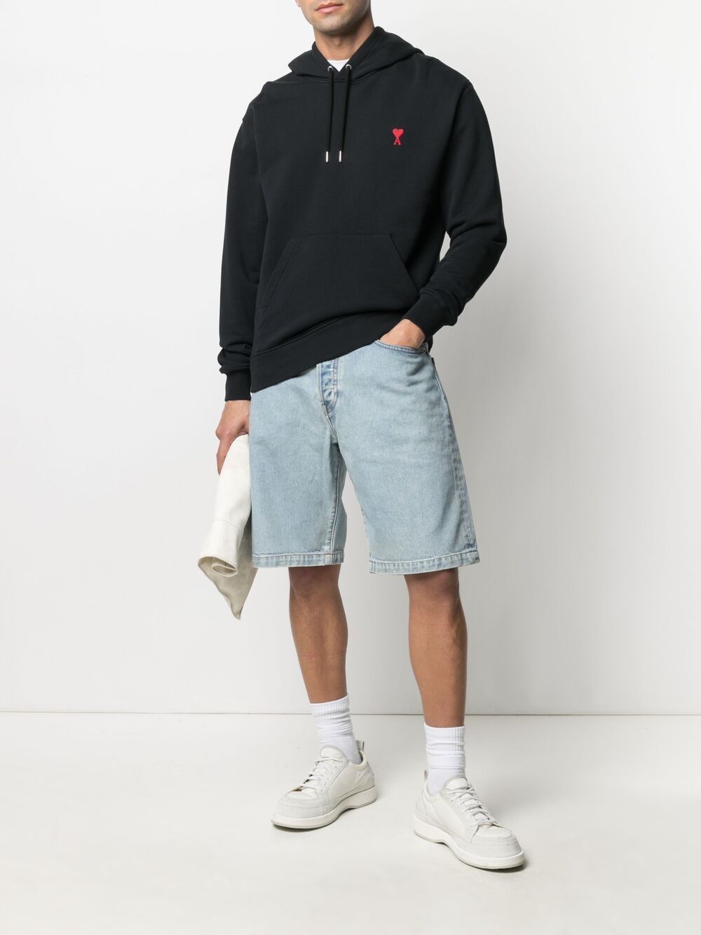 AMI PARIS - Hoodie Broderie Ami De Cœur - Lothaire boutiques (6985360933029)