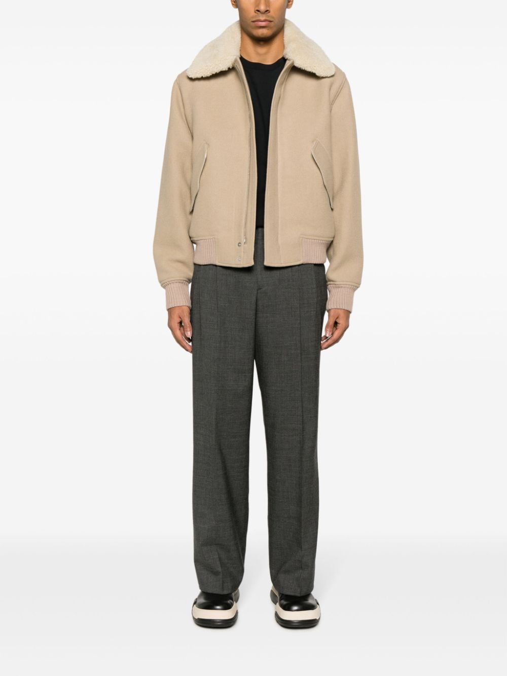 AMI Paris - Manteau Champagne col en laine - Lothaire