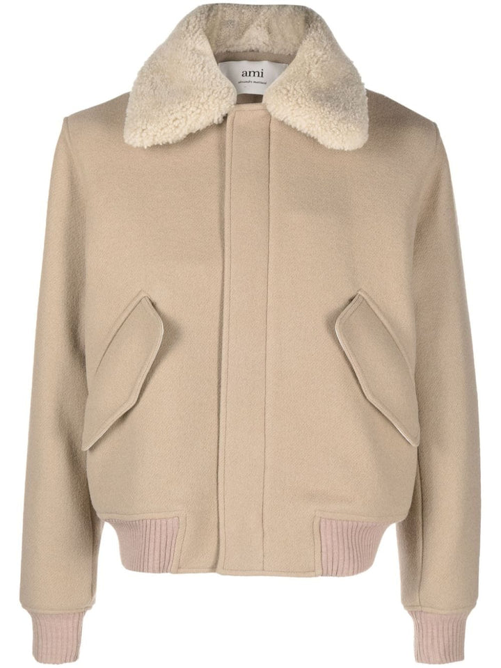 AMI Paris - Manteau Champagne col en laine - Lothaire