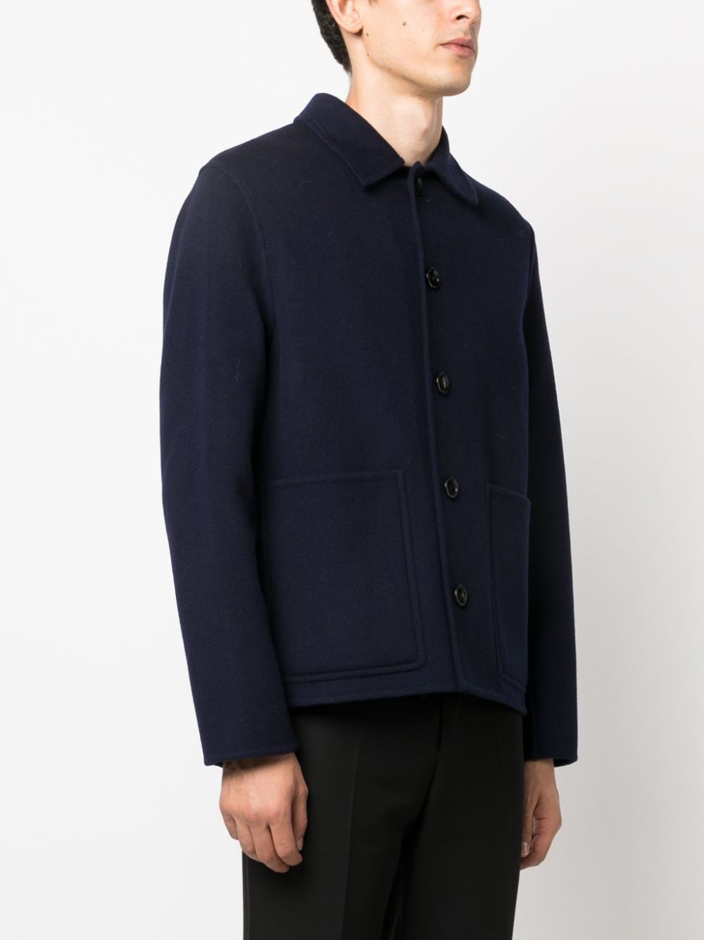 AMI Paris - Manteau navy en laine - Lothaire