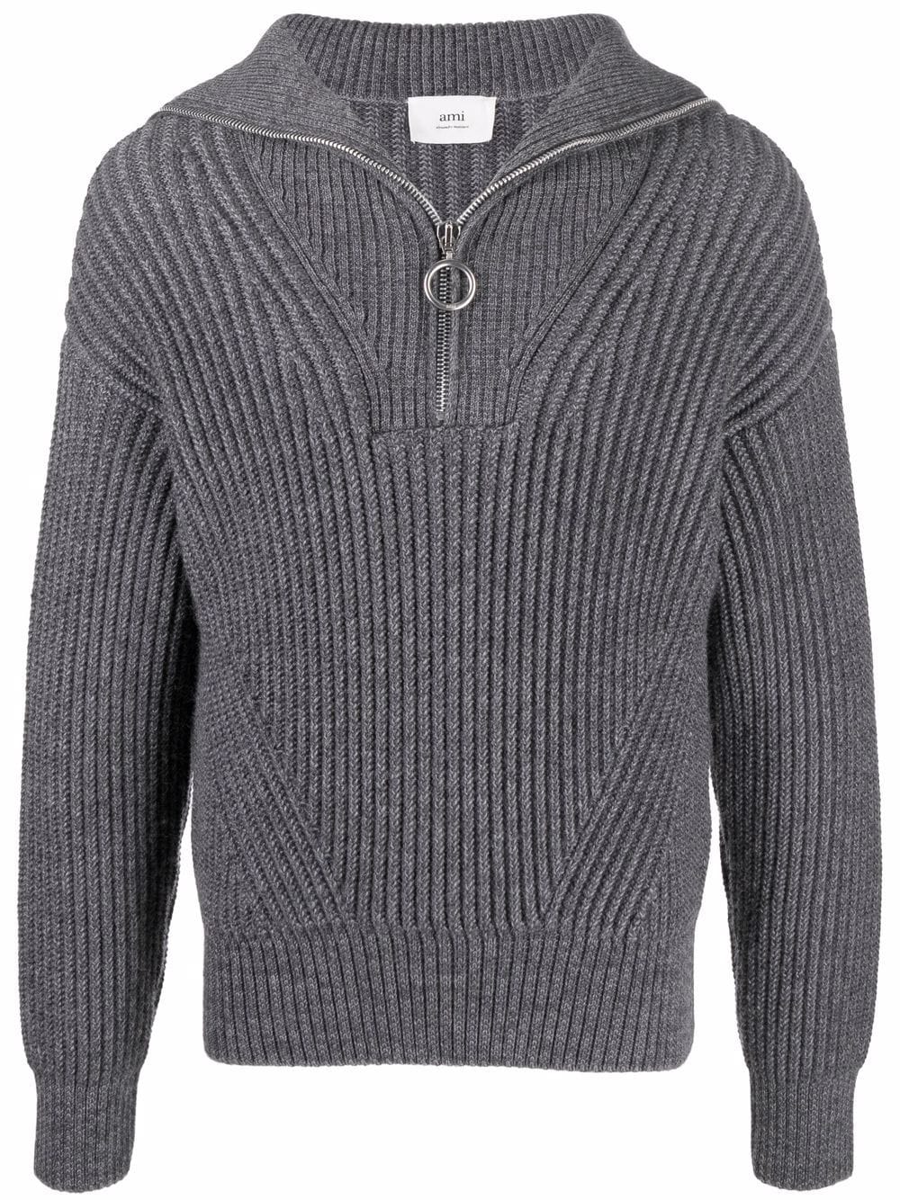 AMI Paris - Pull col zippé Ami de Coeur - Lothaire