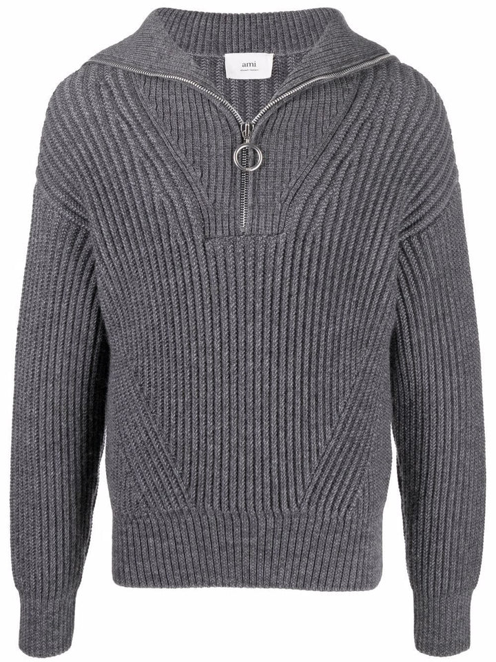 AMI Paris - Pull col zippé Ami de Coeur - Lothaire