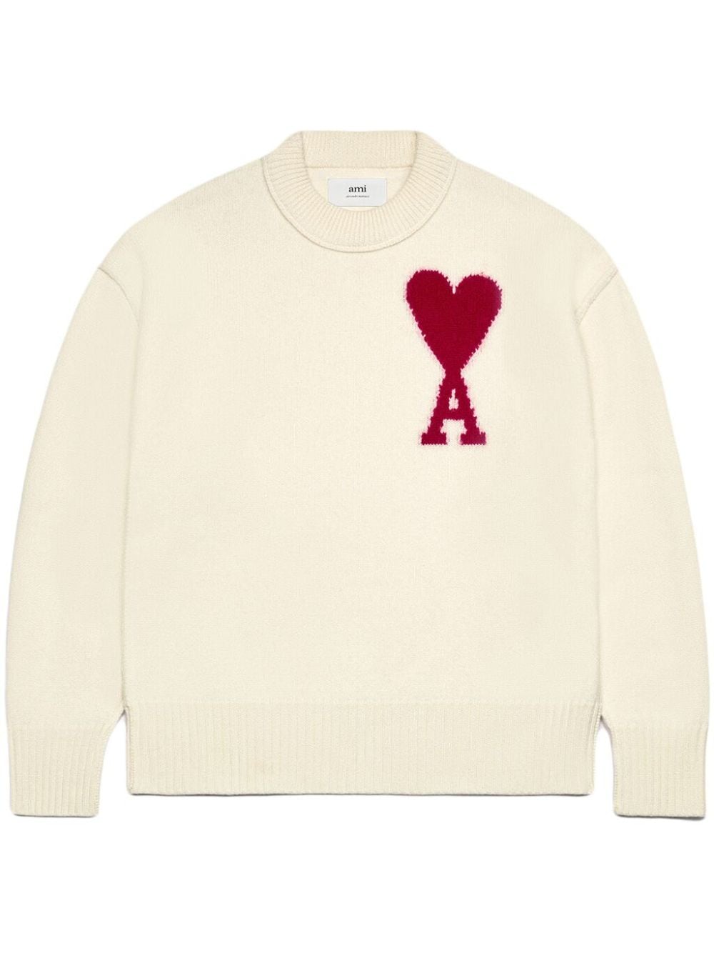 AMI Paris - Pull en maille intarsia crème - Lothaire