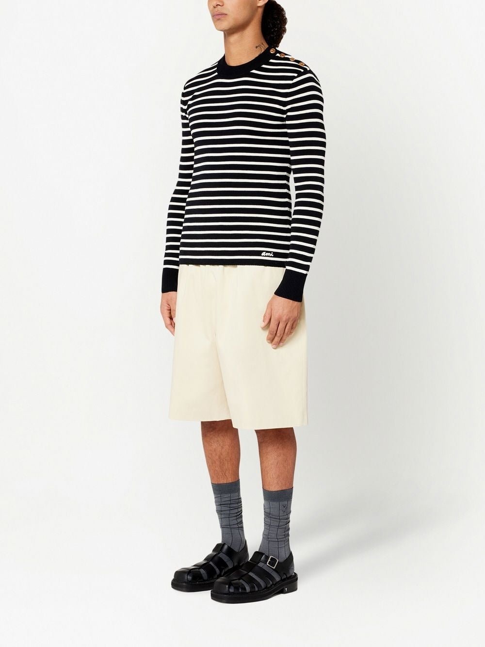 AMI Paris - Pull en mérinos marine - Lothaire