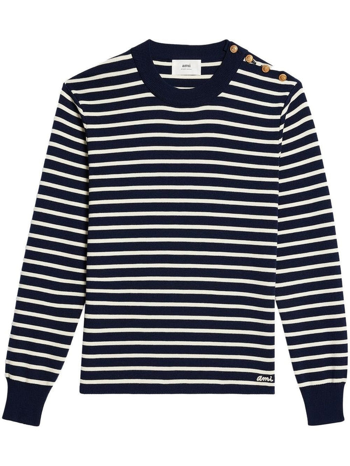 AMI Paris - Pull en mérinos marine - Lothaire