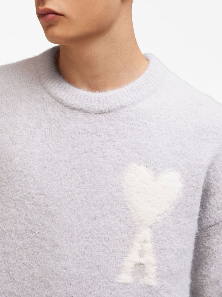 AMI Paris - Pull gris Perle Ami de Coeur - Lothaire