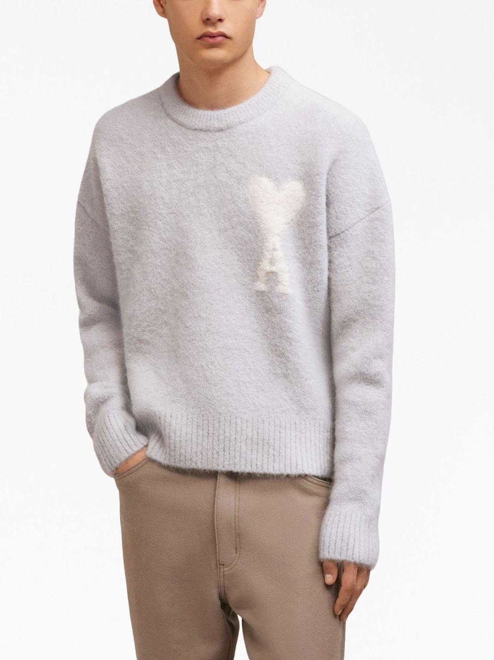 AMI Paris - Pull gris Perle Ami de Coeur - Lothaire