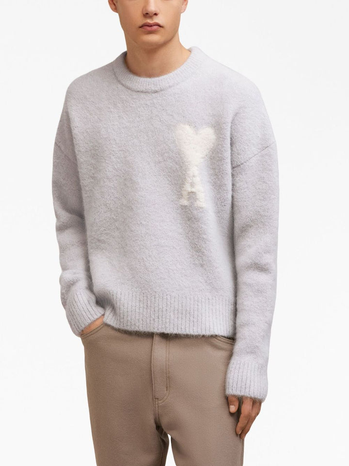 AMI Paris - Pull gris Perle Ami de Coeur - Lothaire