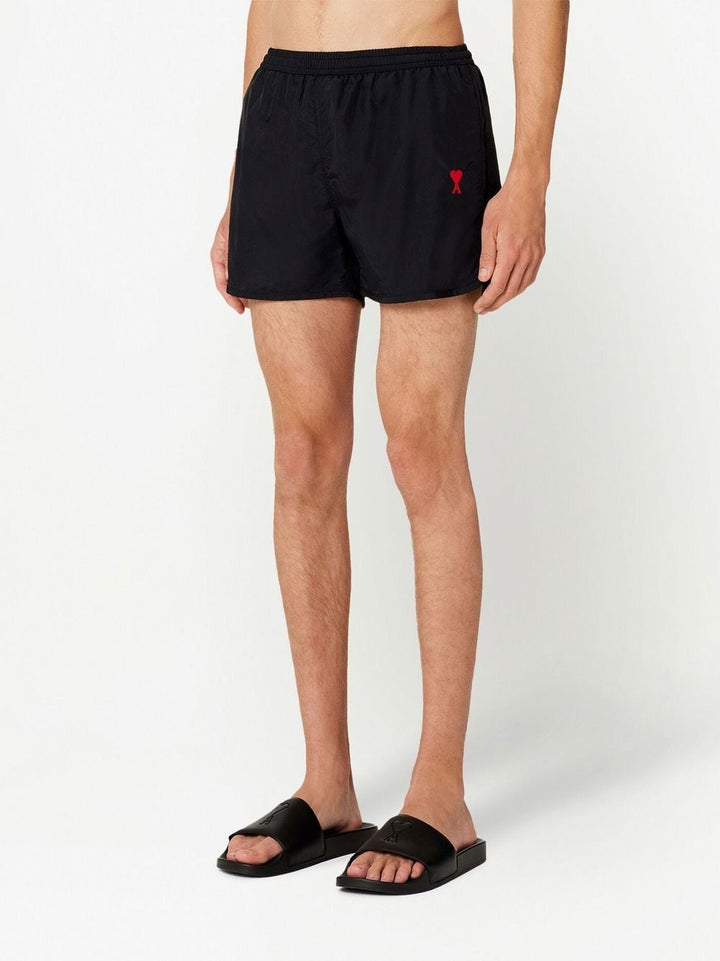 AMI Paris Short de bain black logo brodé - Lothaire