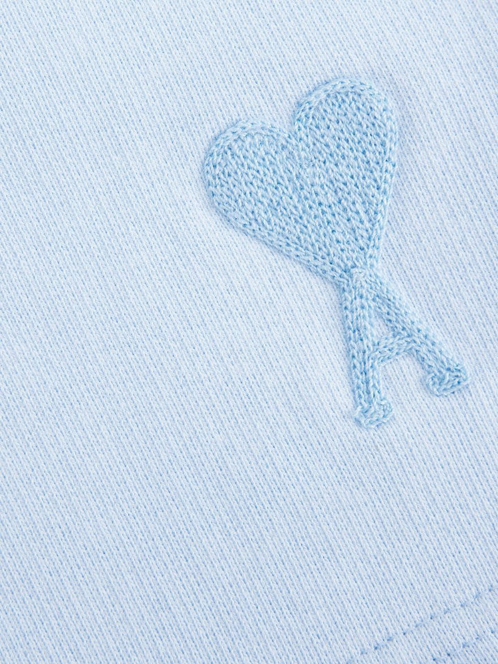 AMI Paris Short de sport à logo brodé Bleu Ciel - Lothaire