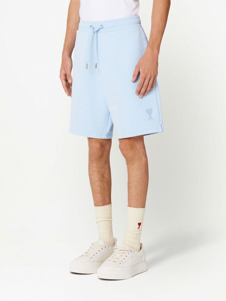 AMI Paris Short de sport à logo brodé Bleu Ciel - Lothaire