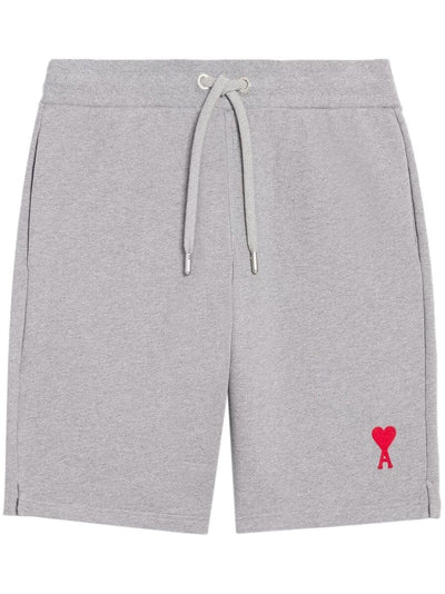 AMI Paris Short de sport à logo brodé Gris - Lothaire
