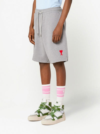 AMI Paris Short de sport à logo brodé Gris - Lothaire