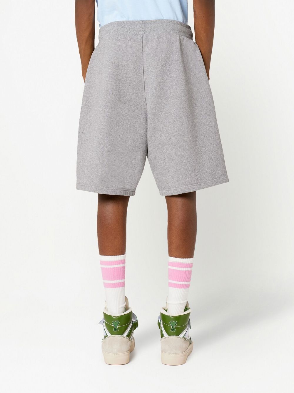 AMI Paris Short de sport à logo brodé Gris - Lothaire