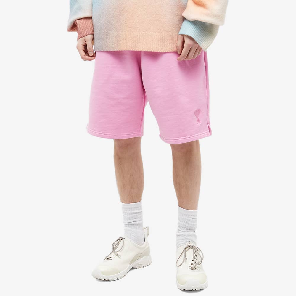AMI Paris Short de sport à logo brodé Rose - Lothaire