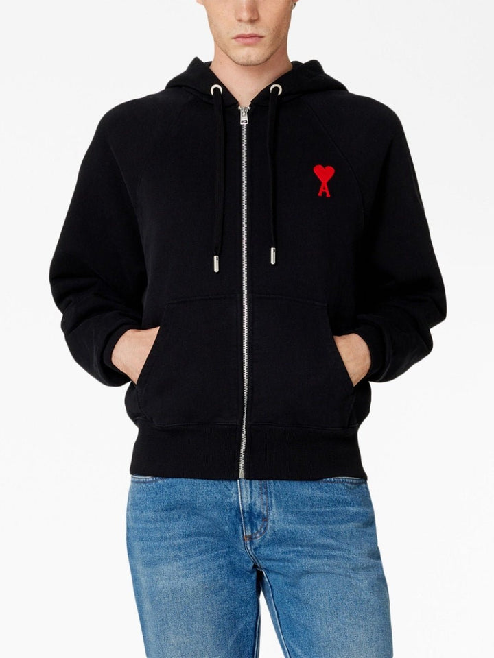 AMI Paris - Sweat à capuche zippé Broderie Ami De Cœur - Lothaire