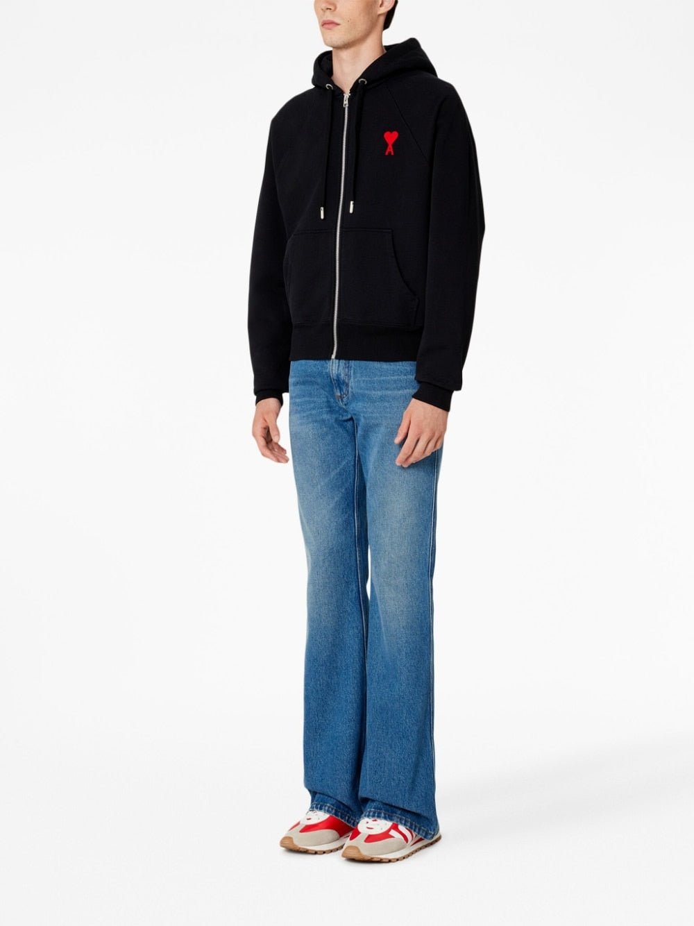AMI Paris - Sweat à capuche zippé Broderie Ami De Cœur - Lothaire