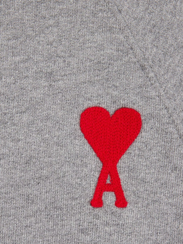 AMI Paris - Sweat à capuche zippé grey Broderie Ami De Cœur - Lothaire