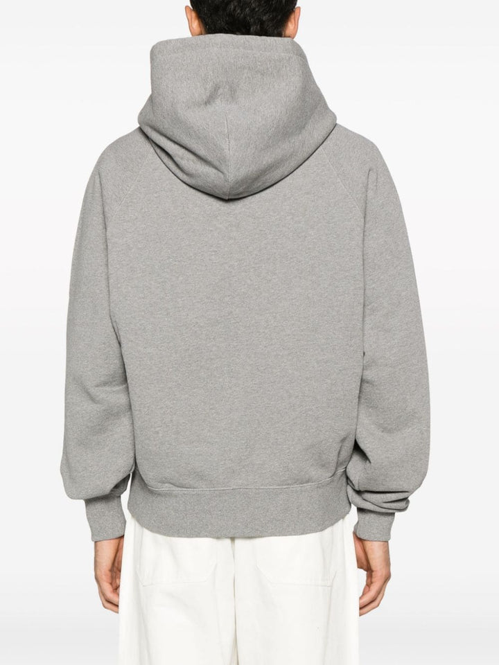 AMI Paris - Sweat à capuche zippé Gris Ami De Cœur - Lothaire