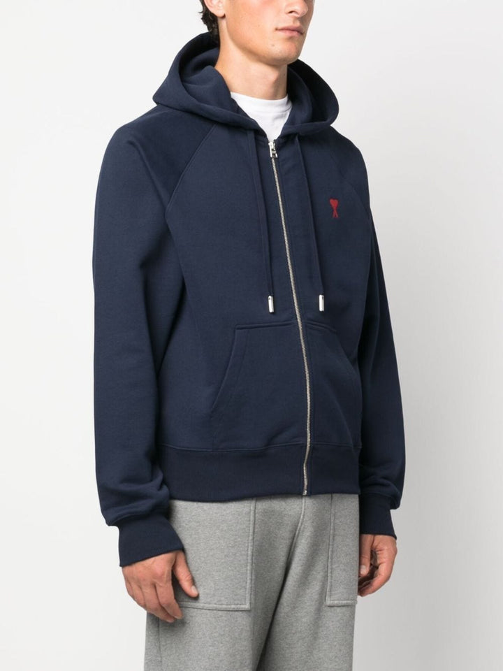AMI Paris - Sweat à capuche zippé Marine Ami De Cœur - Lothaire