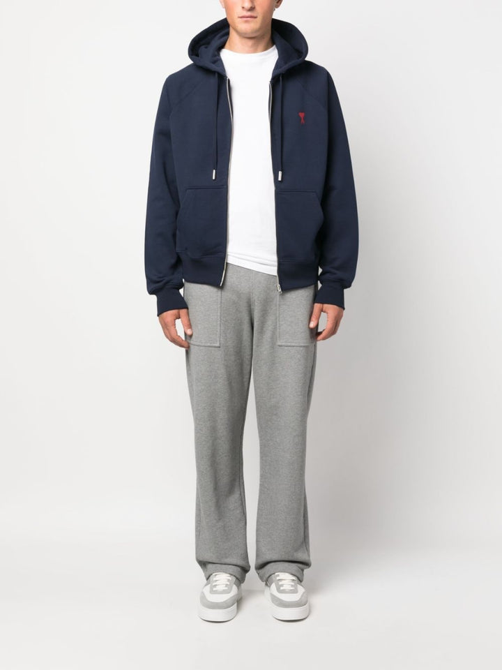 AMI Paris - Sweat à capuche zippé Marine Ami De Cœur - Lothaire