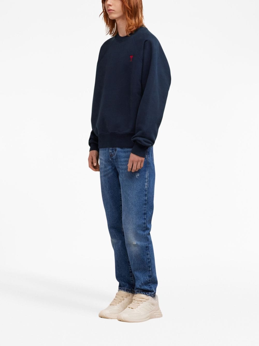 AMI Paris - Sweat Bleu Broderie Ami De Cœur - Lothaire