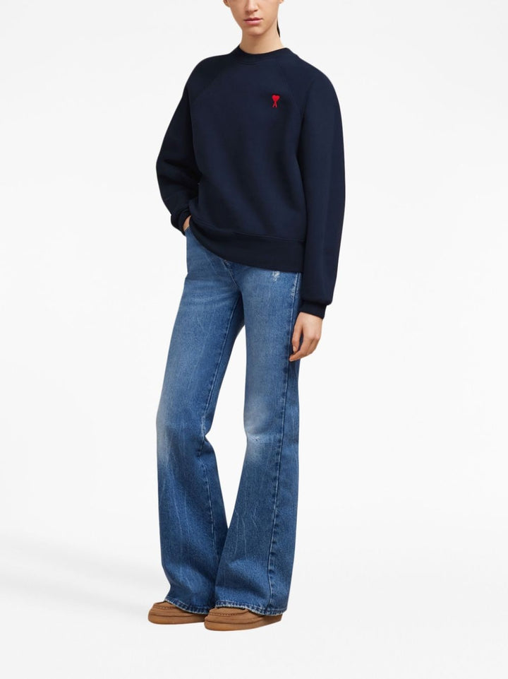 AMI Paris - Sweat Bleu Broderie Ami De Cœur - Lothaire