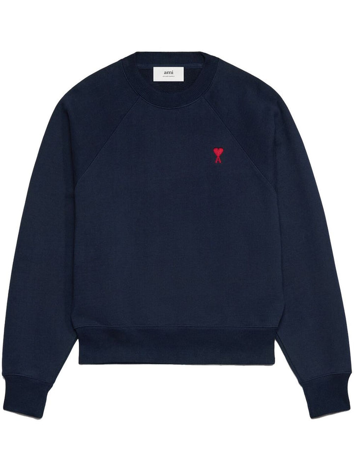 AMI Paris - Sweat Bleu Broderie Ami De Cœur - Lothaire