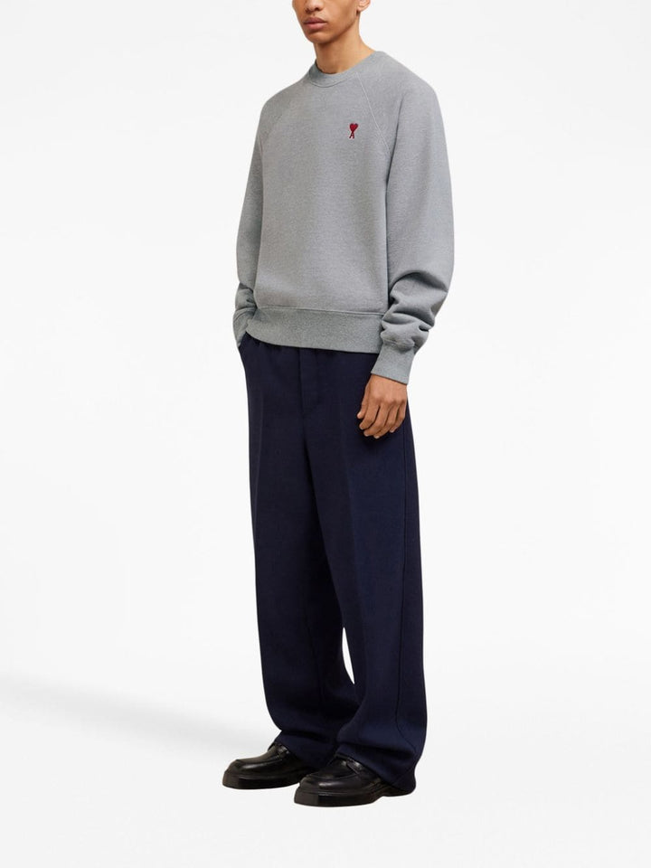 AMI Paris - Sweat gris Ami De Coeur - Lothaire