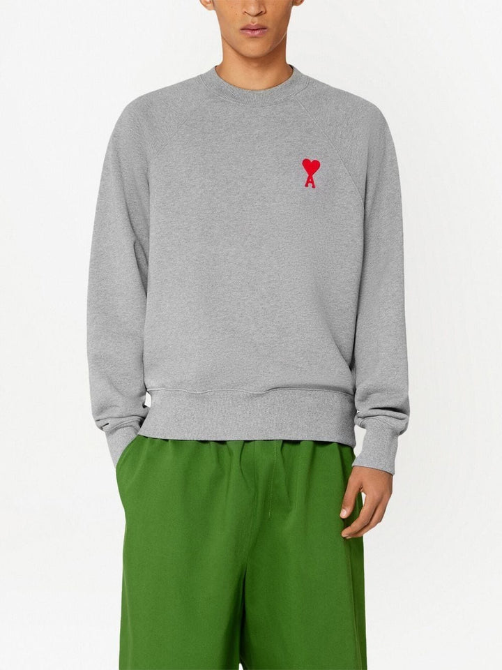 AMI Paris - Sweat gris Broderie Ami De Cœur - Lothaire