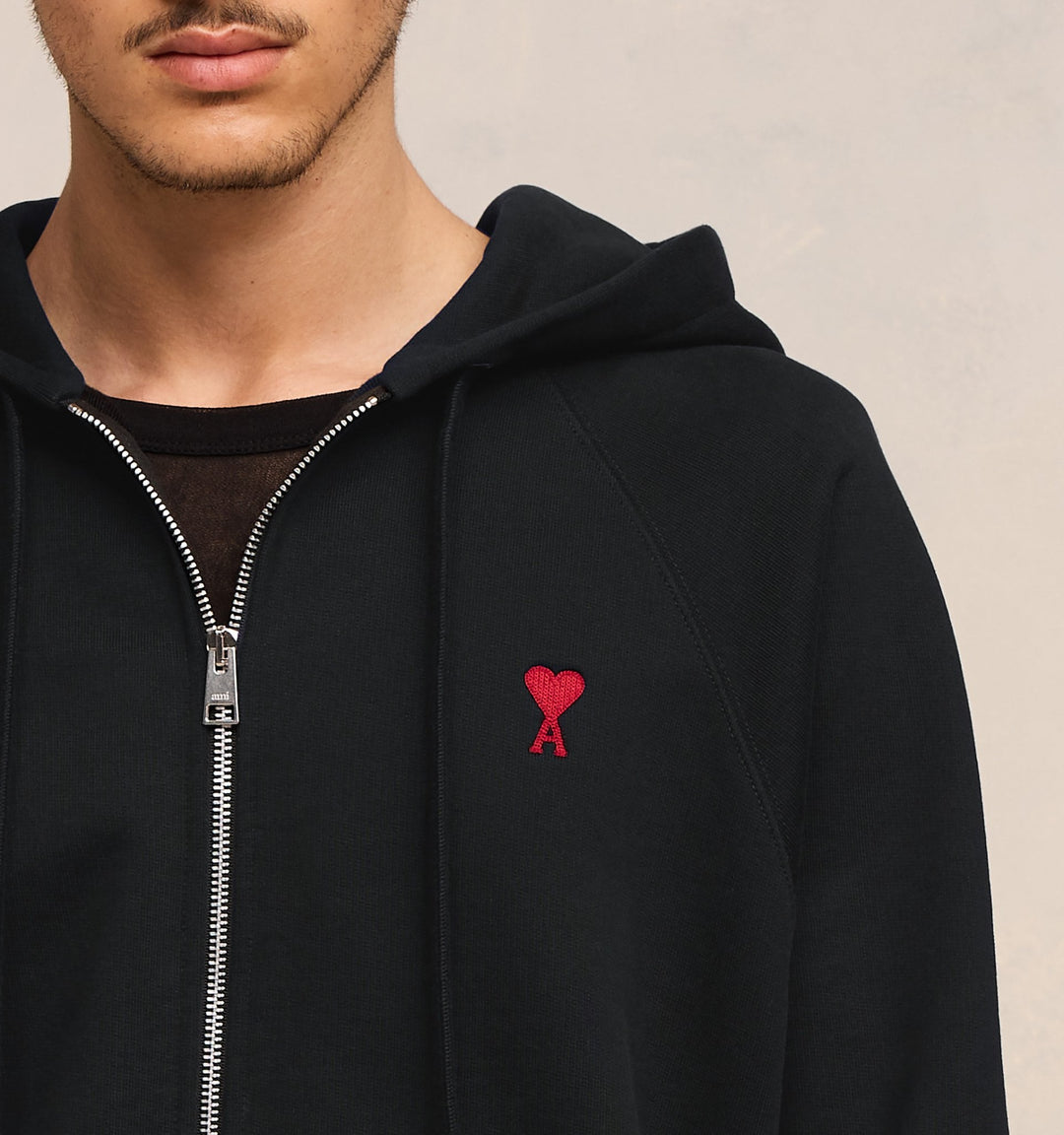 AMI Paris Sweat zippé à capuche Ami de Coeur – Lothaire