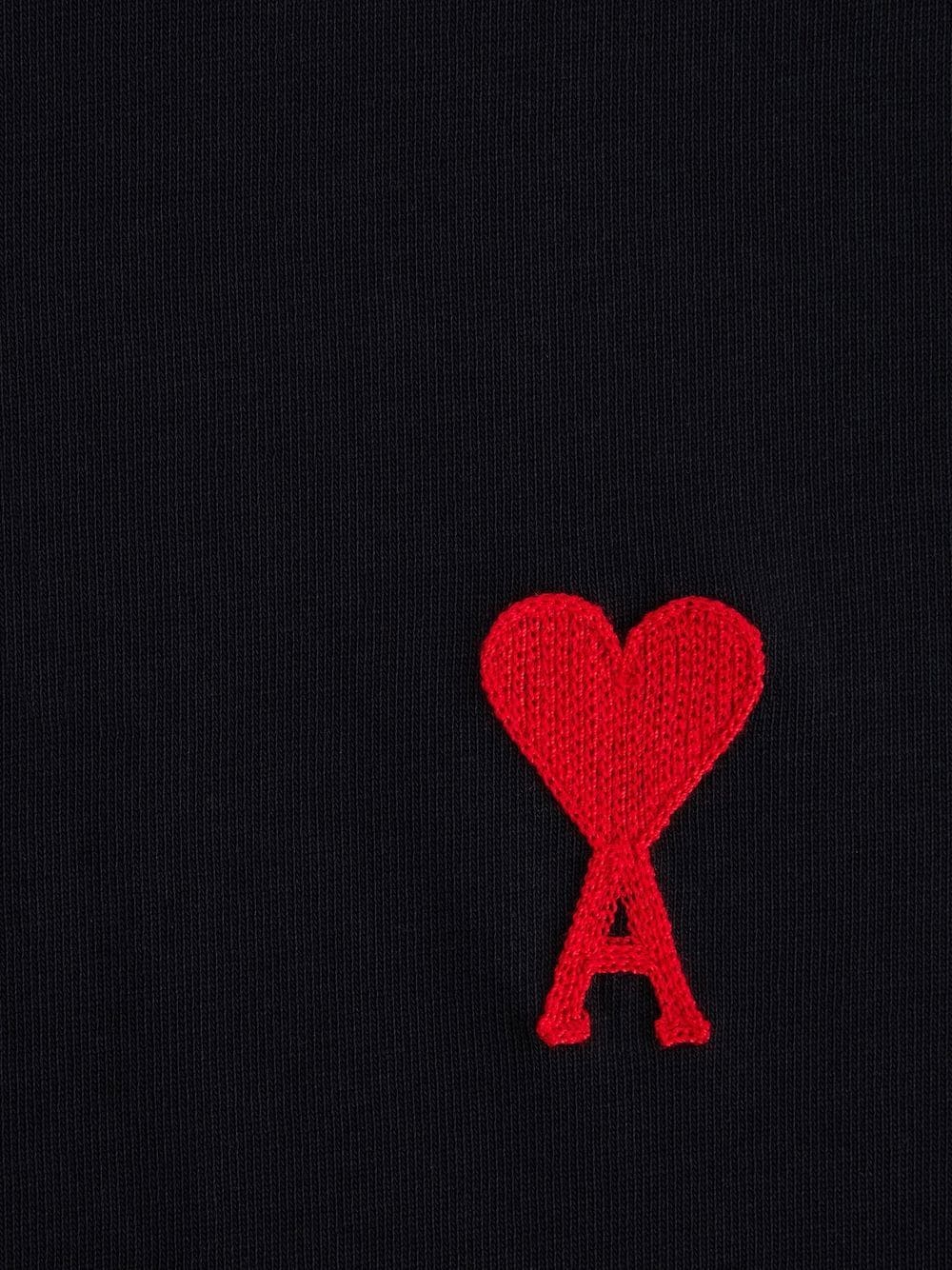 AMI Paris - T-Shirt Black Ami De Coeur - Lothaire