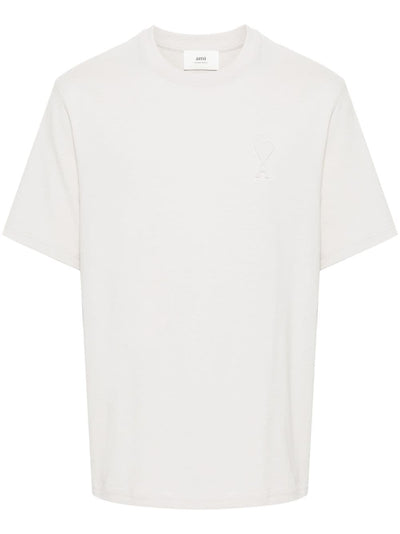 AMI Paris - T-shirt crème en coton à logo - Lothaire