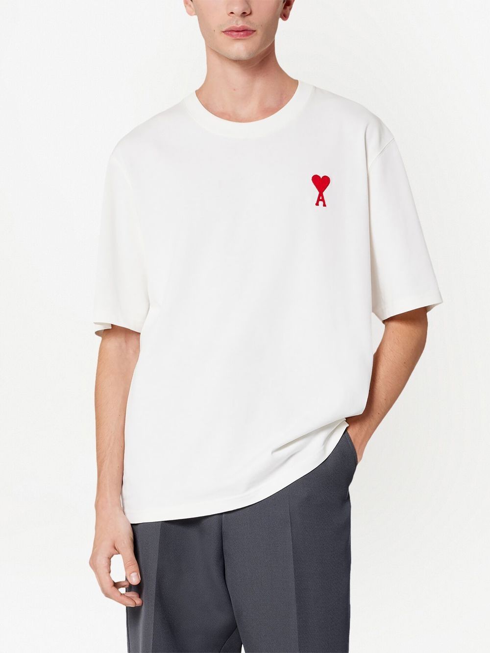 AMI Paris - T-Shirt White Ami De Coeur - Lothaire