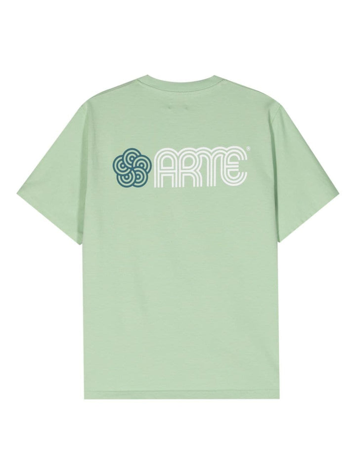 Arte - T-shirt green Teo Circle Flower - Lothaire