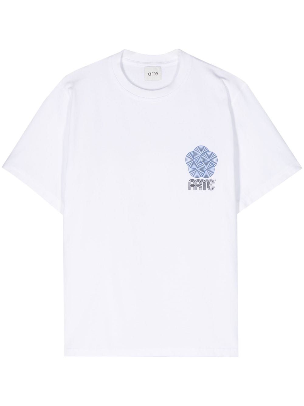 Arte - T-shirt white à imprimé Teo Circle Flower - Lothaire