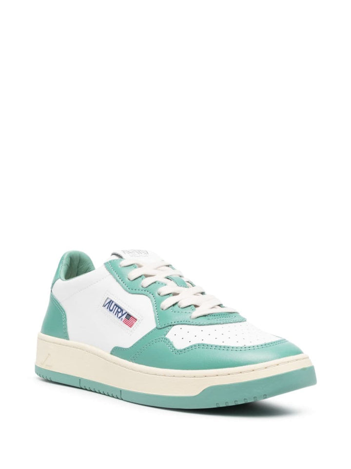 Autry baskets Medalist Super Vintage cuir Blanc & Vert - Lothaire