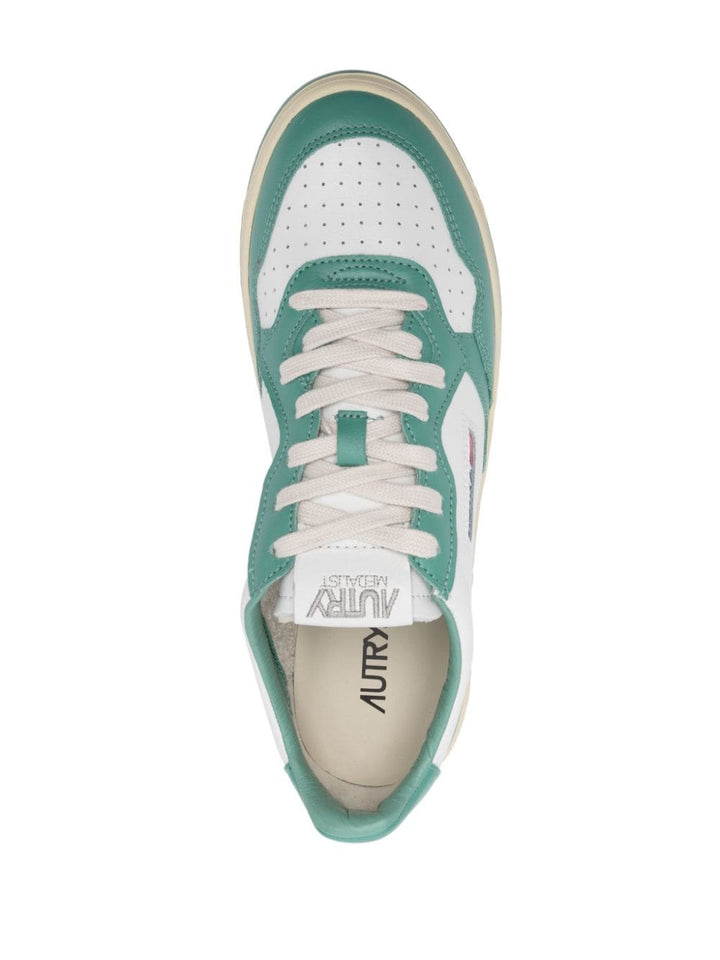 Autry baskets Medalist Super Vintage cuir Blanc & Vert - Lothaire