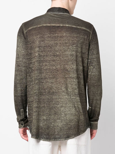 Avant Toi - Chemise Lin Green à effet délavé - Lothaire