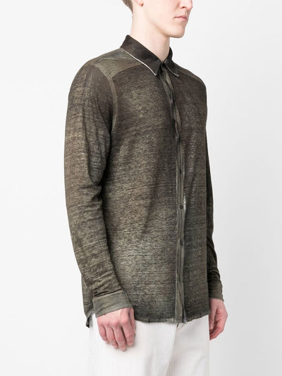 Avant Toi - Chemise Lin Green à effet délavé - Lothaire