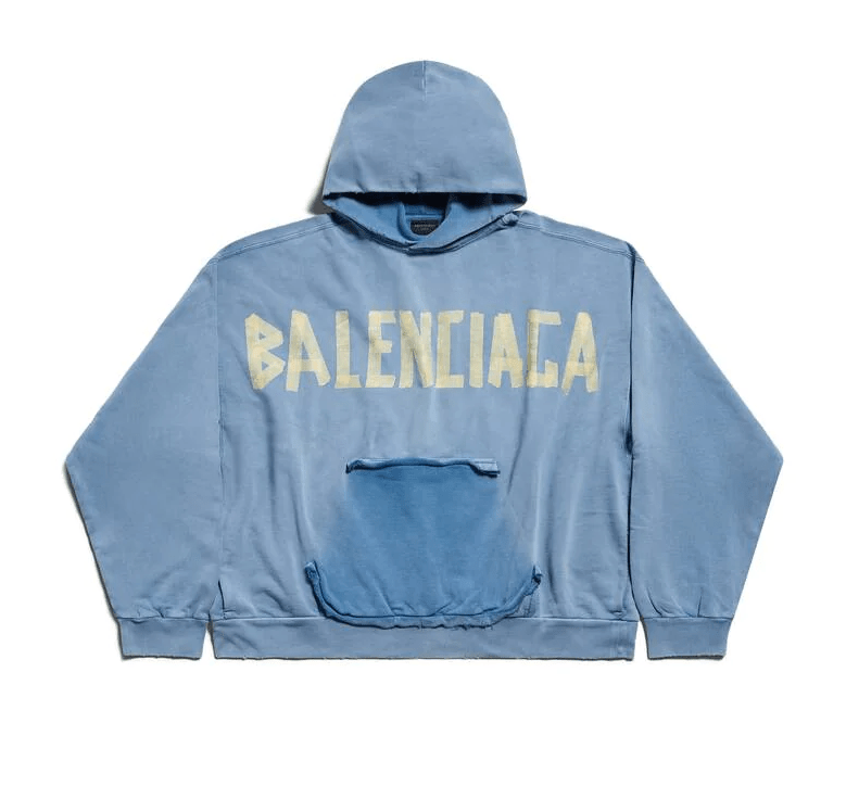 Balenciaga Hoodie ripped pocket Tape type - Lothaire